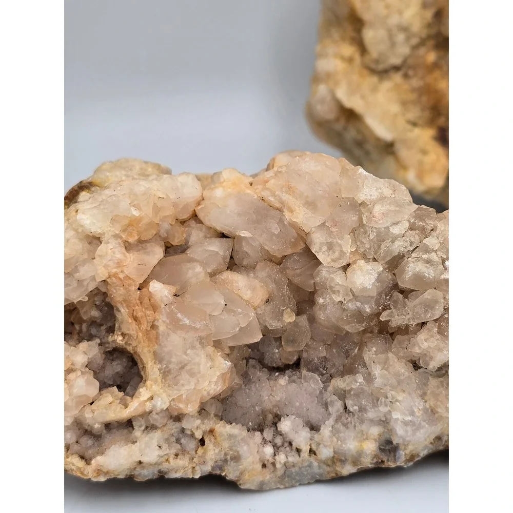 Natural Quartz‎ Geode Crystal Lot 6pc Tan White Good Raw Mineral Specimen